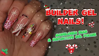 BUILDER GEL BIAB XMAS NAIL DESIGN! | MODELONES BUILDER IN A BOTTLE & REFLECTIVE GEL