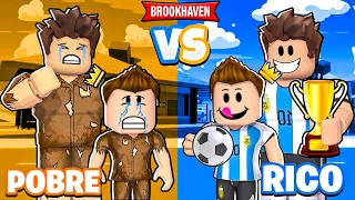 MESSI POBRE vs MESSI RICO en BROOKHAVEN! 🤣🏡 - Roblox YoSoyLoki