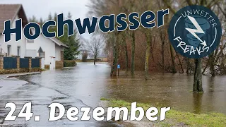 Starkes Hochwasser in Deutschland am 24.12.2023 | Unwetter 2023