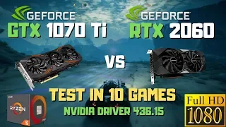 RTX 2060 VS GTX 1070 Ti Ryzen 5 2600 - Test In 10 Games