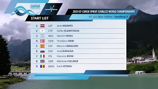 K1 U23 Men's 1000m Semi-Final 3 / 2023 ICF Canoe-Kayak Sprint U23 World Championships Auronzo Italy