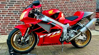 Honda VTR 1000 SP1 LeoVince - Cold Start, Sound and Walkaround