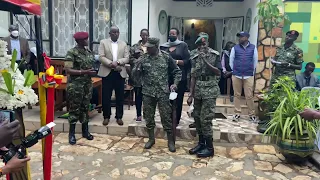 Tribute song played by soldiers to Gen Elly Tumwine at his house Before the burial