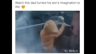Dad turns kids imagination into real life.