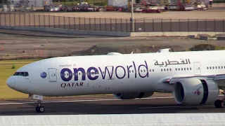 Qatar (oneworld) 777-3DZ/ER [A7-BAF] - Arrival at Sydney