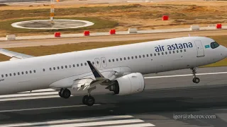 Aircraft of Air Astana landing