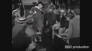 Laurel and Hardy boxing match comedy .