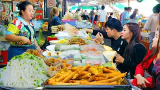 Cambodian Best Street Food - Rice Noodle, Spring Roll, Noodle Soup, Yellow Pancake, Fried Noodles