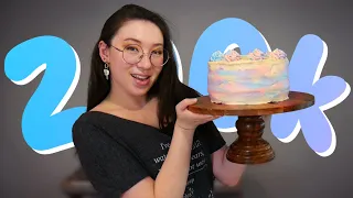 ASMR 🎂 Baking and eating a cake for 200k subscribers! 🍰 200k Subs Celebration!!