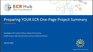 Strategies for Crafting a Compelling STEM Education Research Proposal | ECR Hub | July 19, 2023