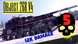 Object 268 4  - Highest damage (12K) - World of Tanks Replays🇷🇺