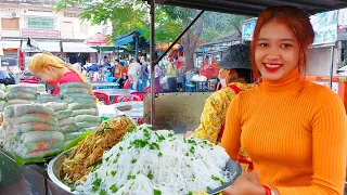 Yellow Pancake Master! Spring Roll, Rice Noodle, Fried Noodles & More - Cambodia Best Street Food