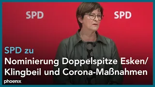 SPD: Pressekonferenz mit Saskia Esken und Norbert Walter-Borjans