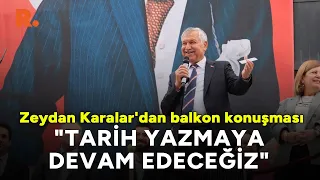 Mazbatasını alan Zeydan Karalar, balkon konuşması yaptı