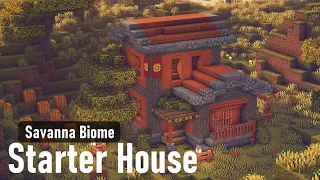 Minecraft | How to Build a Simple Savanna Starter House