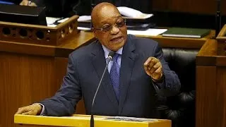 Opposition leader kicked out of parliament for challenging President Zuma over Guptagate