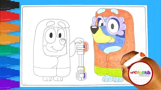 Coloring Bluey and Bingo Dressed as Grannies - Coloring Page | Episode 4