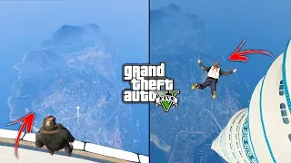 Jumping Off The Tallest Tower in GTA 5! (Height 10,000 Meters)