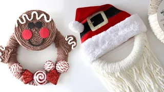 Gingerbread and Santa O'Go Yarn Wreaths