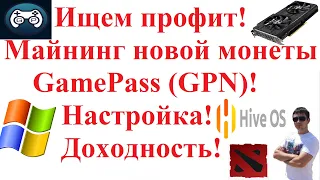 Ищем профит! Майнинг новой монеты GamePass (GPN)! Настройка, доходность.