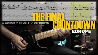 The Final Countdown | Guitar Cover Tab | Guitar Solo Lesson | Backing Track with Vocals 🎸 EUROPE