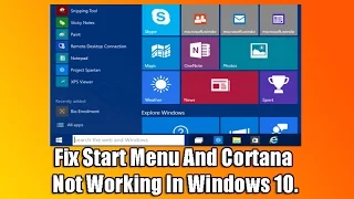 Fix Start Menu And Cortana Not Working In Windows 10