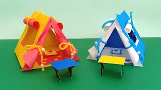 How to make Mini Paper Tent House / DIY Mini Paper Tent House / Craft ideas| DIY Paper House