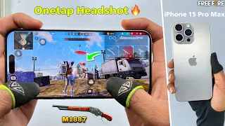 iPhone 15 Pro Max 1 vs 4 free fire full map gameplay one tap headshot with 3 finger handcam