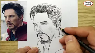 VERY EASY , How to draw dr strange / learn drawing academy