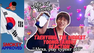 Taehyung, the biggest Yoongi fanboy | cypher & seeesaw enthusiast #bts #btsreaction #btsarmy