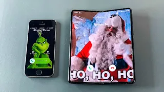 Call Santa Claus Z Fold vs iPhone Incoming & Outgoing call (Merry Christmas)