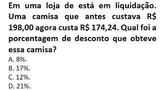 3 QUESTÕES DE PORCENTAGEM BÁSICA RESOLVIDA + 1 SIMULADO COM 5 QUESTÕES PRA VOCÊ RESOLVER