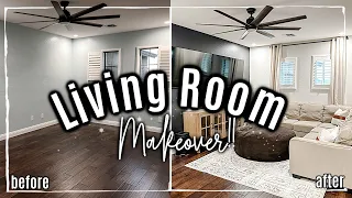 EXTREME LIVING ROOM MAKEOVER 2022 :: Loft Home Makeover on a Budget!!