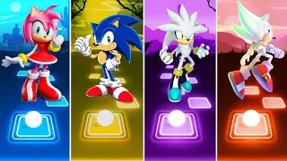 Amy 🆚 Sonic 🆚 Silver Sonic 🆚 Hyper Sonic || Tiles Hop Gameplay 🎯🎶