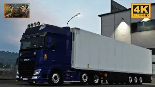 DAF XF E6 510 | Geneva - Luxembourg | ETS2 Gameplay 4K + wheel cam