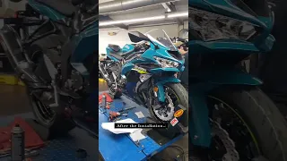 Kawasaki Ninja ZX-6R #shorts Installing Akrapovic Exhaust