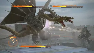 Godzilla PS4 Online Battles: Mecha King Ghidorah vs MechaGodzilla vs Kiryu