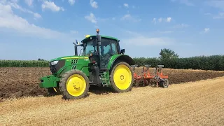 Am fost la arat cu roțiile inguste la 6120M  pe miriștină de grâu 2021 #tractorvlog #farmtuber