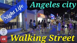 Saturday Night Life in Angeles city. Walking Street. 10PM.