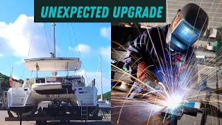 UNEXPECTED UPGRADE ON CATAMARAN! Liveaboard Boat Work