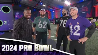 Andrew DePaola, Jason Kelce, & Erik McCoy After Their 'Snap Shots' Win at the 2024 Pro Bowl