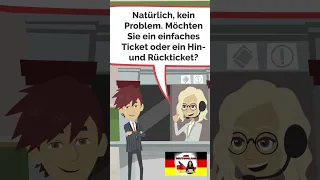Deutsch lernen/ Am Bahnhof - Dialog | Eine Fahrkarte kaufen #deutsch #shorts