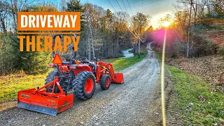 Fixing a Gravel Driveway with Compact Tractor and Box Blade