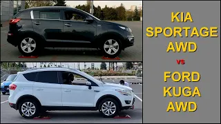 SLIP TEST - Kia Sportage AWD vs Ford Kuga AWD - @4x4.tests.on.rollers