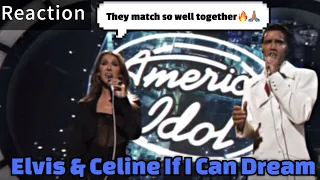 Elvis Presley & Celine Dion If I Can Dream (American Idol) REACTION They Sound So Good Together🙏🏽✅