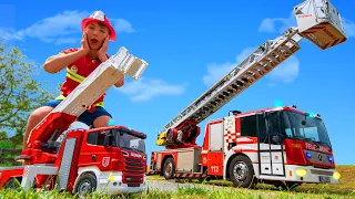 Strażackie historie z zabawkami dla dzieci oraz prawdziwym - Fire Truck stories