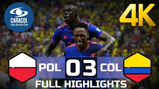 Poland - Colombia (0-3) 2018 | 4K | Full Highlights & Goals | Tv Colombia | 