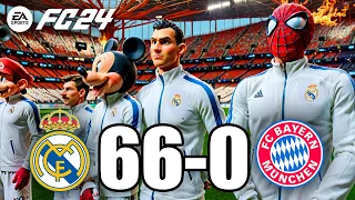 FIFA 24 - RONALDO, MICKEY MOUSE, SPIDER MAN ALL STARS PLAYS TOGETHER | Real Madrid 66-0 FC BAYERN