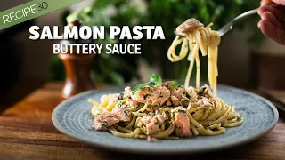 I Love This Easy 20 Minute Lemon Salmon Pasta,  A Delicious, Quick Meal!