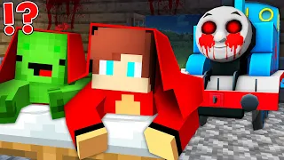 JJ & Mikey Hiding Under A Blanket From Horror THOMAS.EXE in Minecraft Maizen